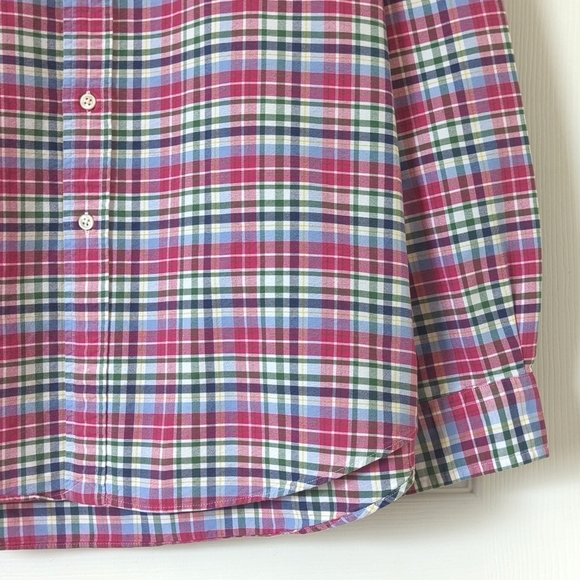 Ralph Lauren Classic Preppy Plaid Long Sleeve Button Down Shirt Hot Pink XL - Picture 9 of 12